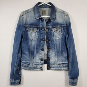 Replay Womens Denim Blue Jean Jacket Red R Size S